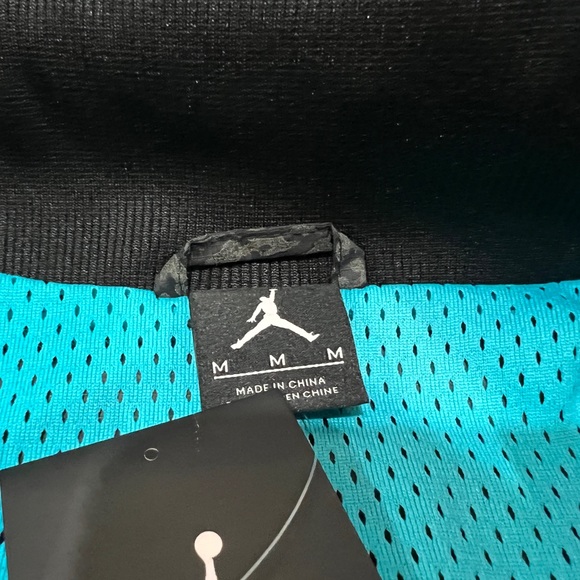 Jordan, Cement Print Reflective, Half Zip Windbreaker Jacket, Black & Blue - Picture 13 of 14